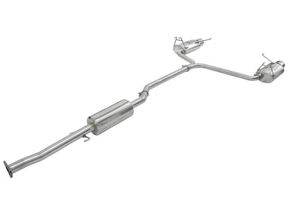 aFe Takeda 2-1/4in to 2in 304 Stainless Steel Cat-Back Exhaust w/Polished 49-36612 Photo - Unmounted