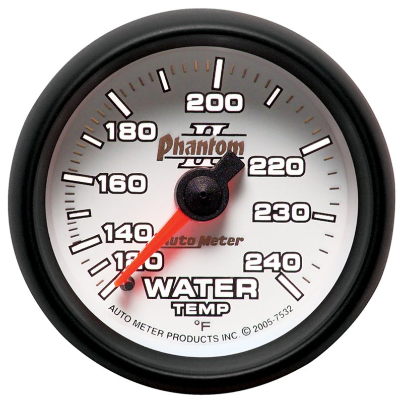 Autometer Gauge, Water Temp, 2 1/16", 120-240 Deg. F, Mechanical, Phantom II 7532 User 2