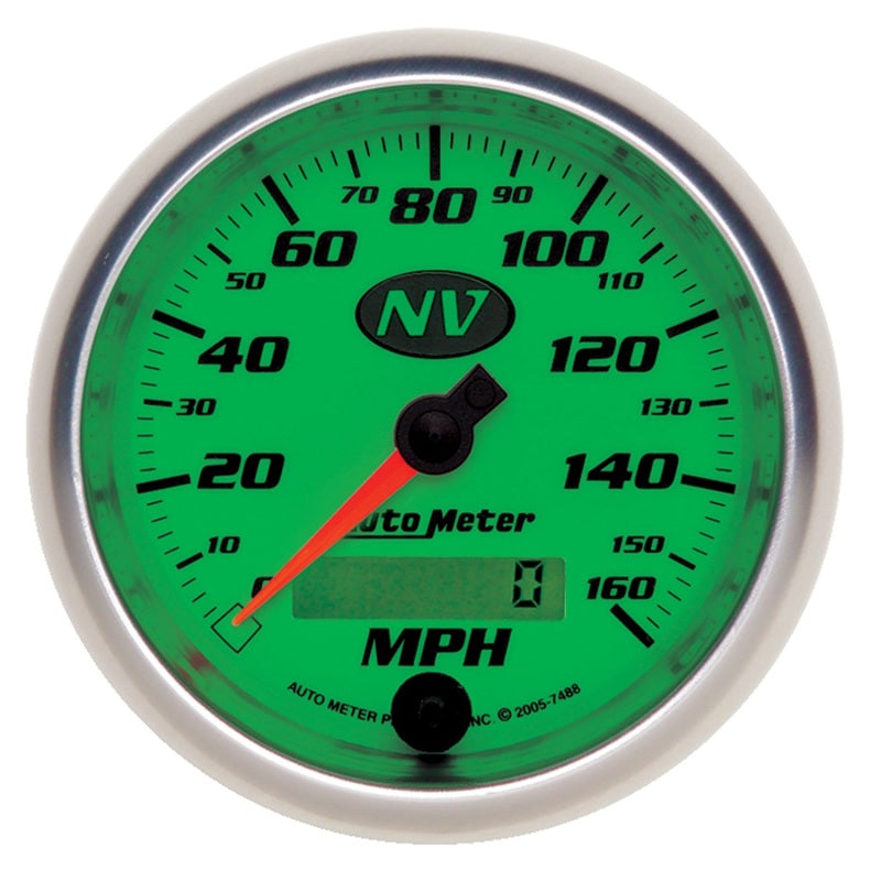 Autometer Gauge, Speedometer, 3 3/8", 160Mph, Elec. Programmable, Nv 7488 User 2