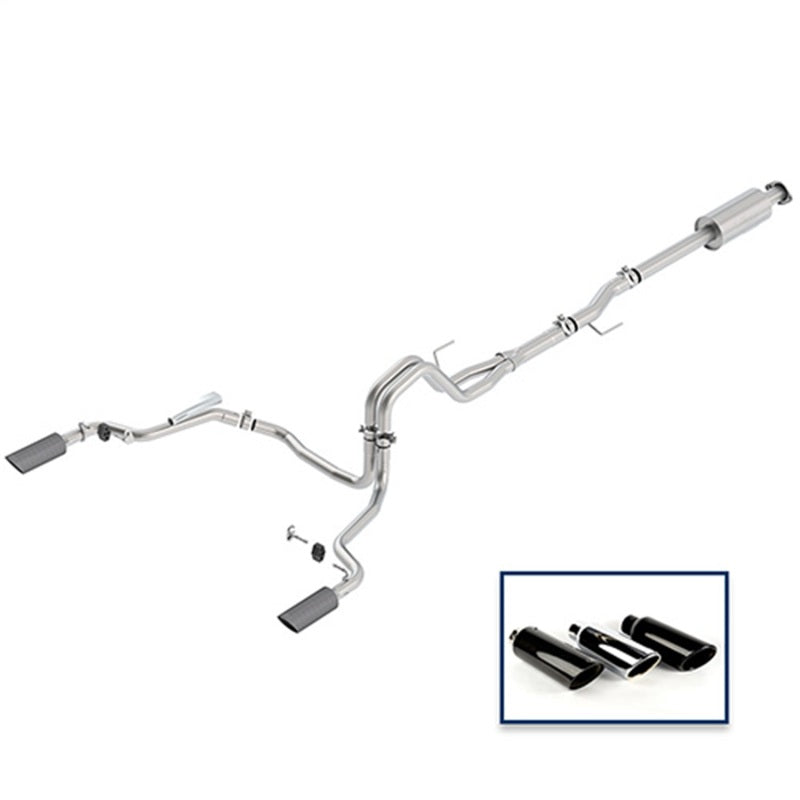 Ford Racing 15-18 F-150 5.0L Cat-Back Extreme Exhaust System Rear Exit w/ Carbon Fiber Tips M-5200-F1550DEFA M-5200-F1550DEFA Photo - Unmounted