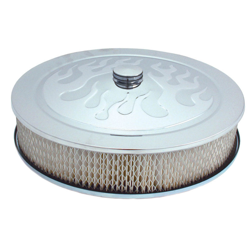 Spectre Air Cleaner 14in. x 3in. Flamed Chrome - White Paper 4758 4758 Photo - Primary