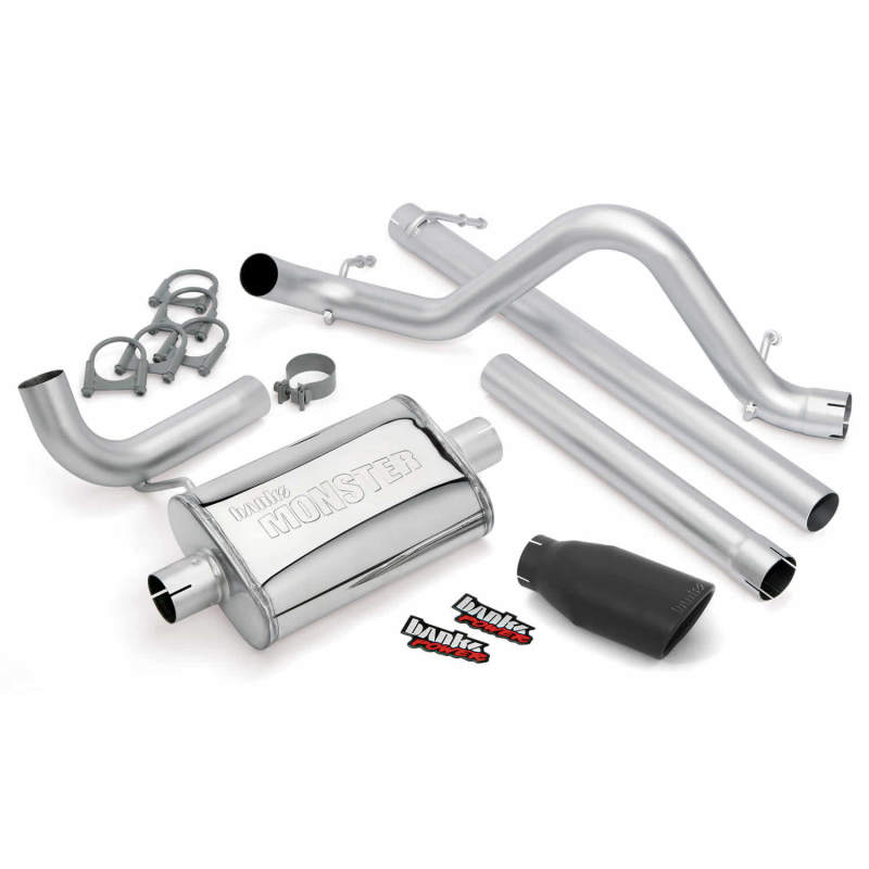 Banks Power 07-11 Jeep 3.8L Wrangler Unlimited - 4dr Monster Exh Sys - SS Single Exh w/ Black Tip 51322-B 51322-B Photo - Primary