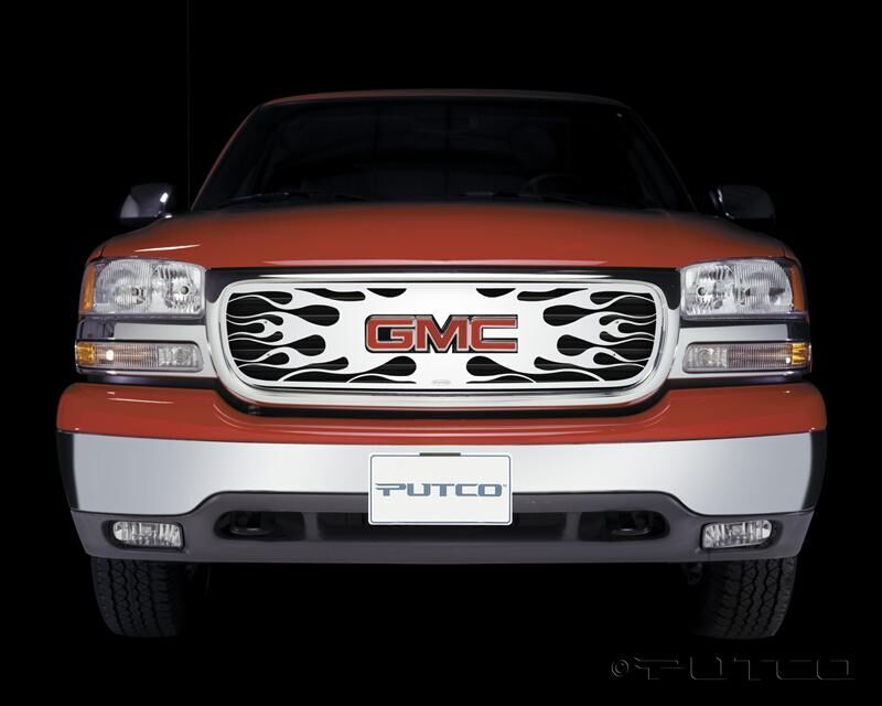 Putco 94-98 GMC Sierra - w/ Logo CutOut (excl 3500) Flaming Inferno Stainless Steel Grille 89109 89109 Photo - Primary