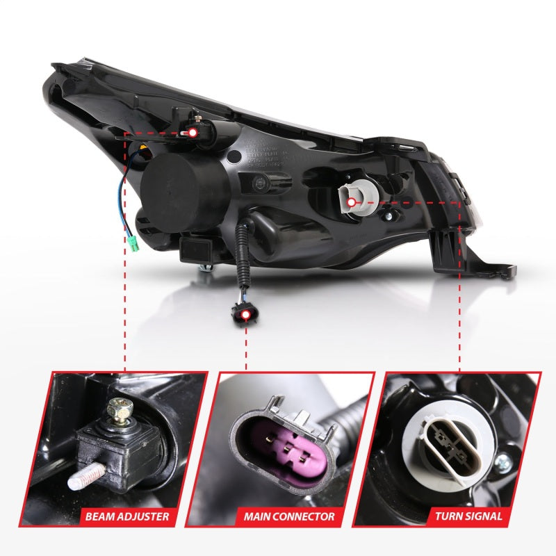 Anzo 2008-2011 Ford Focus Projector Headlights Black 121272 Photo - Unmounted