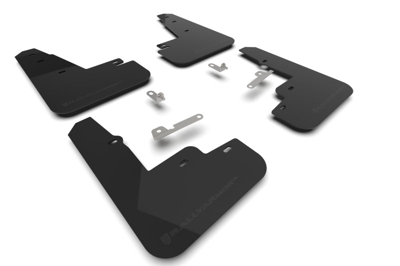 Rally Armor 21-23 Ford Mustang Mach-E Black UR Mud Flap w/ Metallic Black Logo MF96-UR-BLK-MBK MF96-UR-BLK-MBK Photo - Primary