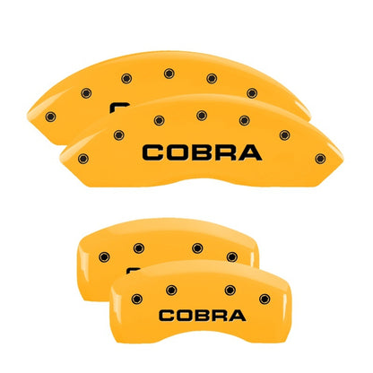 MGP 4 Caliper Covers Engraved Front & Rear Cobra Yellow Finish Black Char 2003 Ford Mustang 10017SCOBYL 10017SCOBYL Photo - Primary