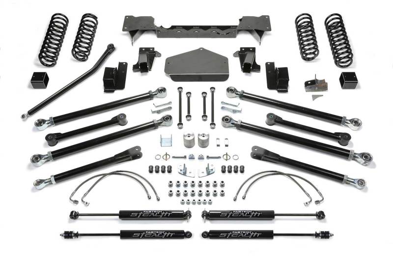 Fabtech 07-18 Jeep JK 4WD 4-Door 3in Crawler System w/Stealth Shocks K4058M K4058M Photo - Primary