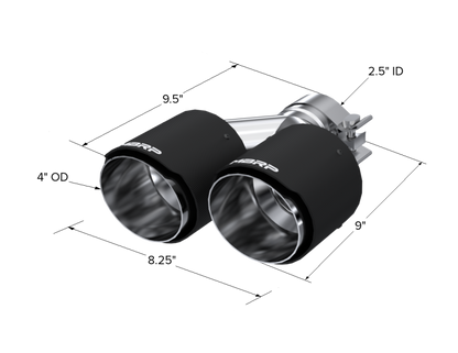 MBRP Universal Carbon Fiber Dual Tip 4in OD/2.5in Inlet T5177CF T5177CF Photo - Close Up