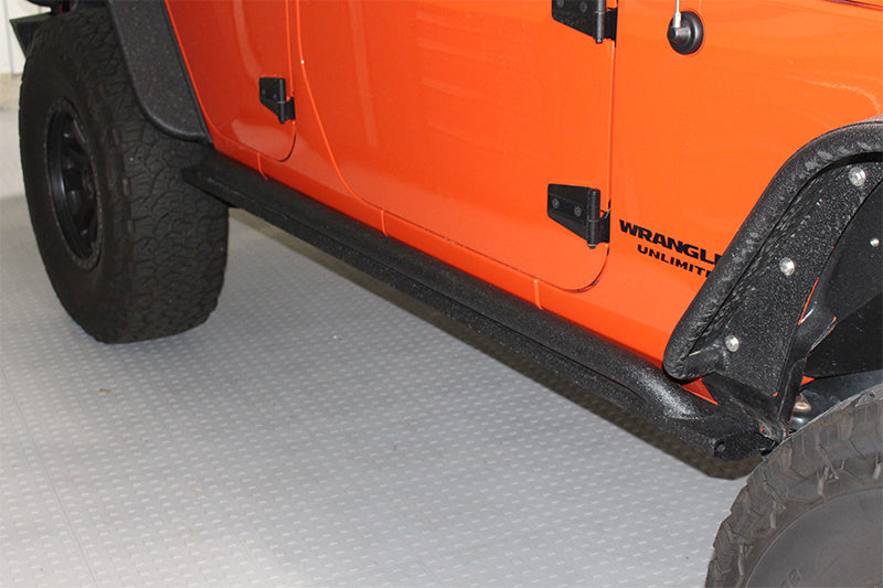 Fishbone Offroad 07-18 Jeep Wrangler JK 4 Door Rubicon Steel Rock Slider - Black Textured Powdercoat FB23011 FB23011 User 1
