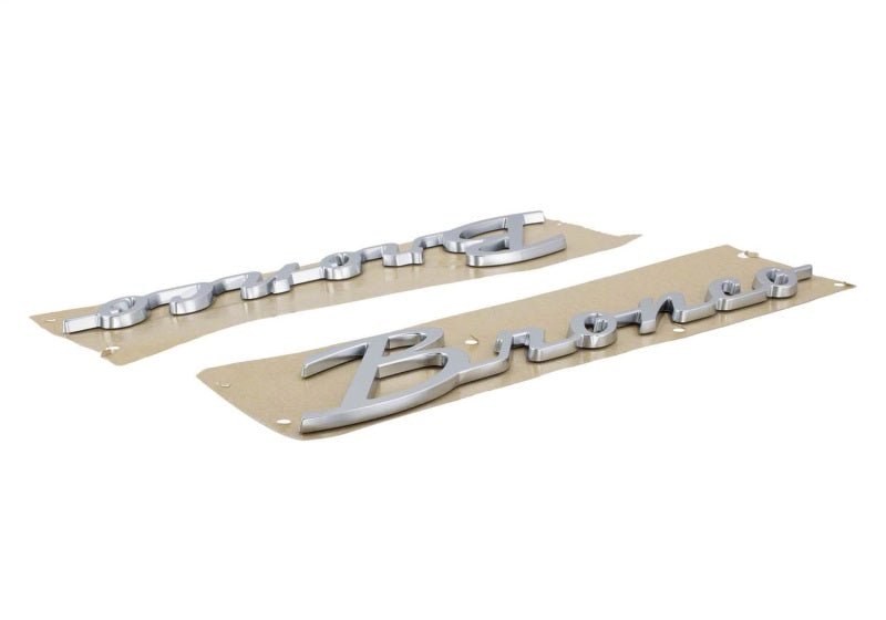 Ford Racing 21-23 Bronco Script Fender Badge - Silver M-1447-BSS M-1447-BSS Photo - Unmounted