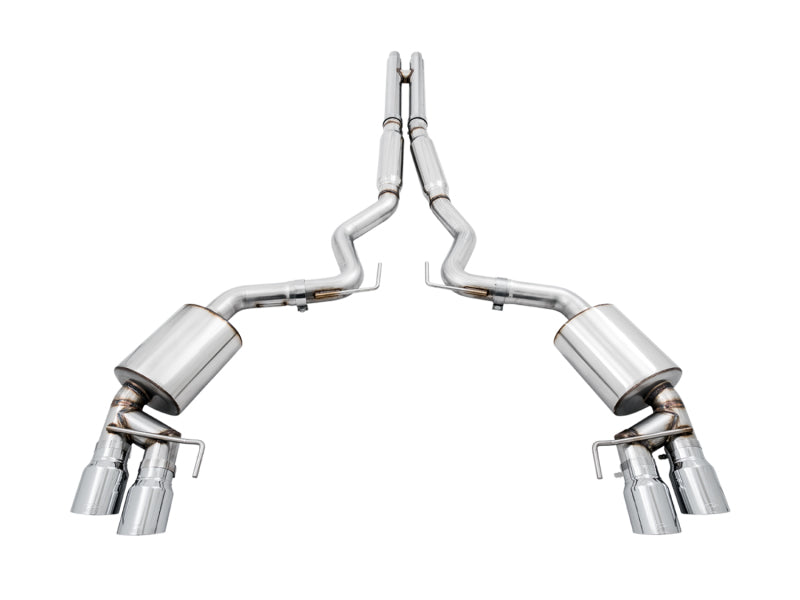 AWE Tuning 2018+ Ford Mustang GT (S550) Cat-back Exhaust - Touring Edition (Quad Chrome Silver Tips) 3015-42102 3015-42102 Photo - out of package