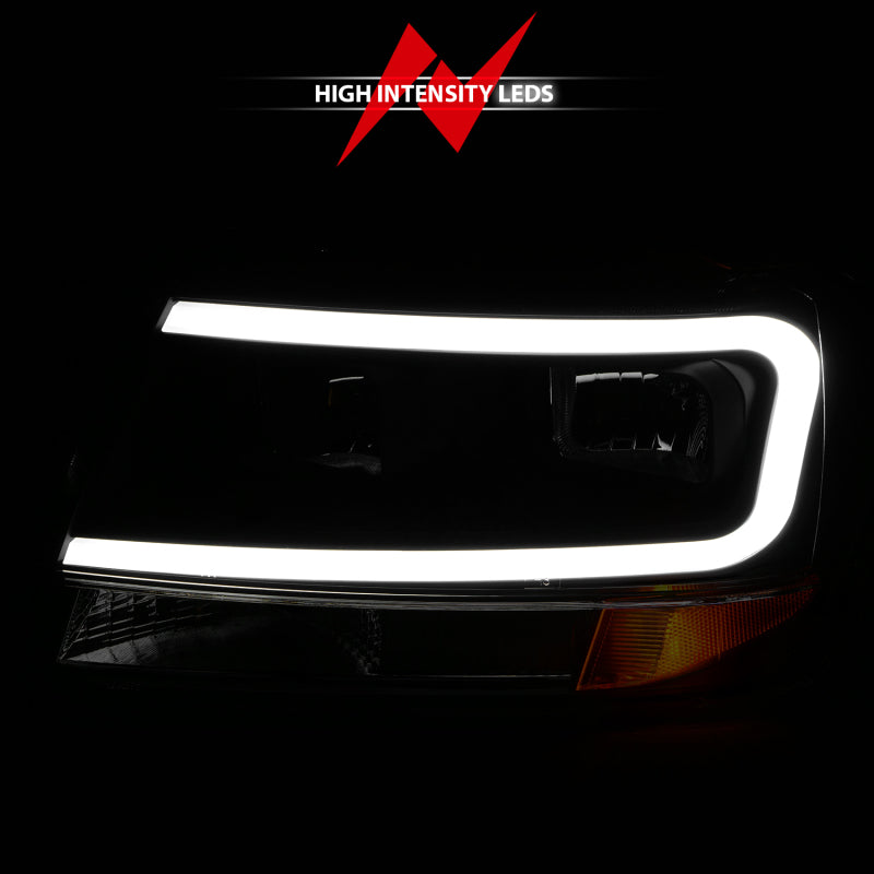 ANZO 99-04 Jeep Grand Cherokee Crystal Headlights - w/ Light Bar Black Housing 111537 111537 Photo - Unmounted