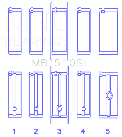 King Engine Bearings King Chrysler 360 Main Bearing Set MB510SI MB510SI Photo - Primary