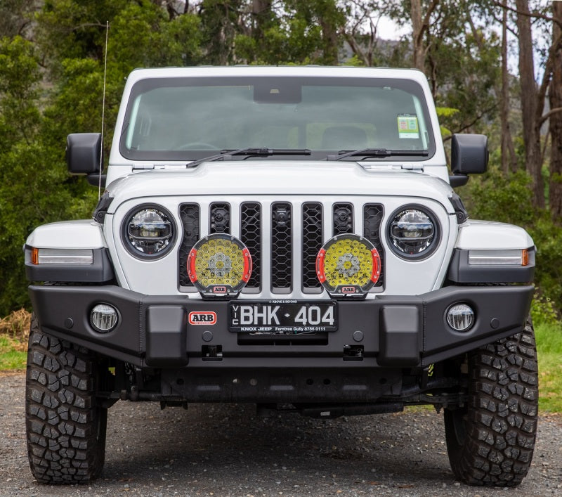 ARB 87-96 Jeep Wrangler YJ/ 97-06 Jeep Wrangler TJ Multi-fit Winch Bumper 3450150 3450150 Photo - Mounted