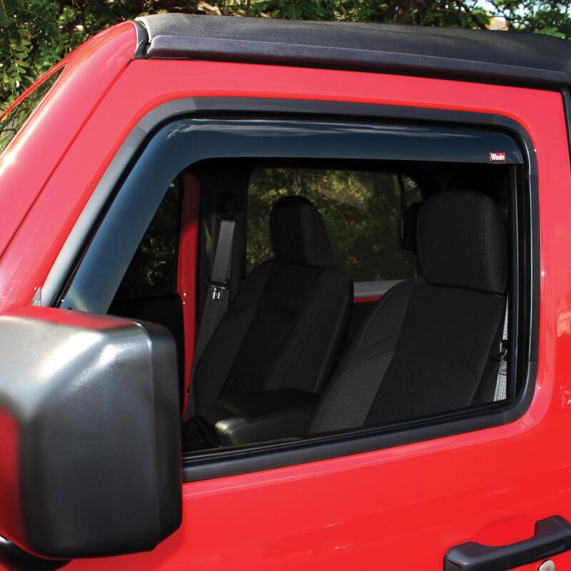 Westin 2018-2019 Jeep Wrangler JL Wade In-Channel Wind Deflector 2pc - Smoke 72-51467 72-51467 Photo - Mounted
