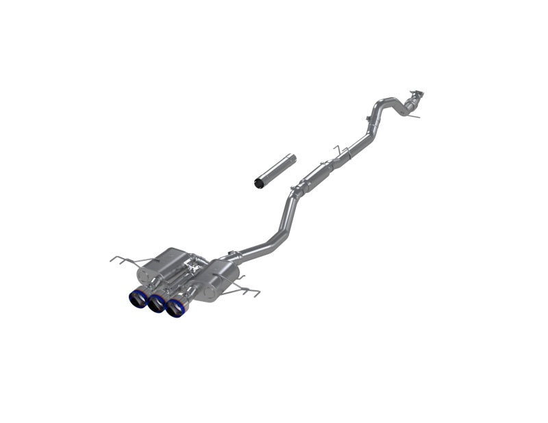 MBRP 23-24 Honda Civic Type R 2.0L T304 SS 3in Cat-Back Exhaust Triple Center Outlet w/ Burnt Tips S49023BE S49023BE Photo - Primary