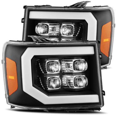 AlphaRex 07-13 GMC 1500HD NOVA LED Proj Headlight Plank Style Gloss Blk w/Activ Light/Seq Signal/DRL 880609 880609 Photo - Primary