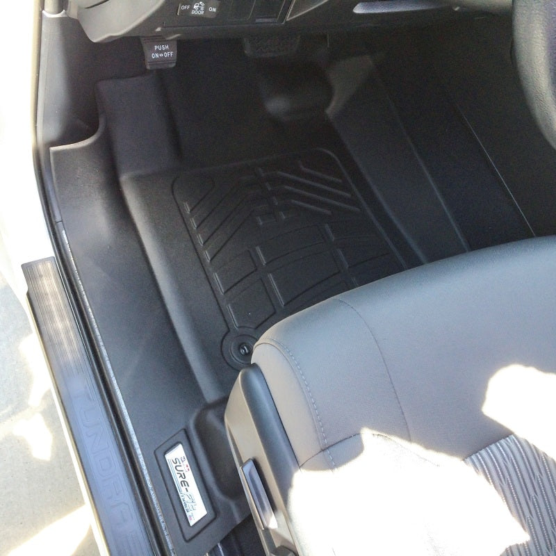 Westin 12-17 Toyota Tundra Reg/Dbl/CrewMax (Double hook) Wade Sure-Fit Floor Liners Front - Blk 72-110054 72-110054 Photo - Mounted