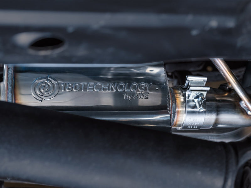 AWE Tuning AWE 16-22 Toyota Tacoma 0FG Catback Exhaust w/ BashGuard - Dual Diamond Black Tips 3015-33826 3015-33826 Photo - Close Up