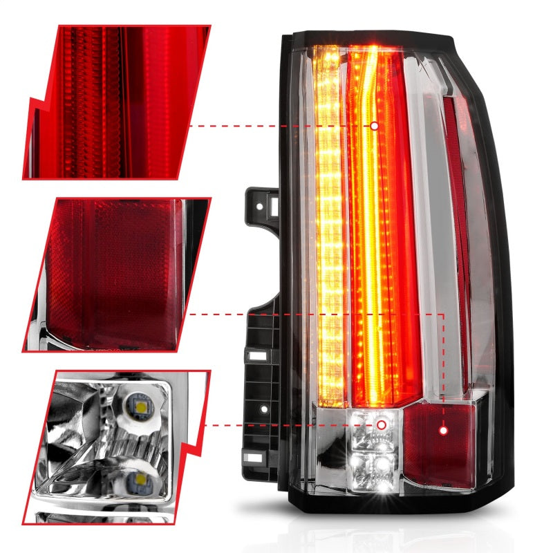 Anzo GMC Yukon/ XL / Denali 15-18 L.E.D Tail Lights Chrome 311277 Photo - Unmounted