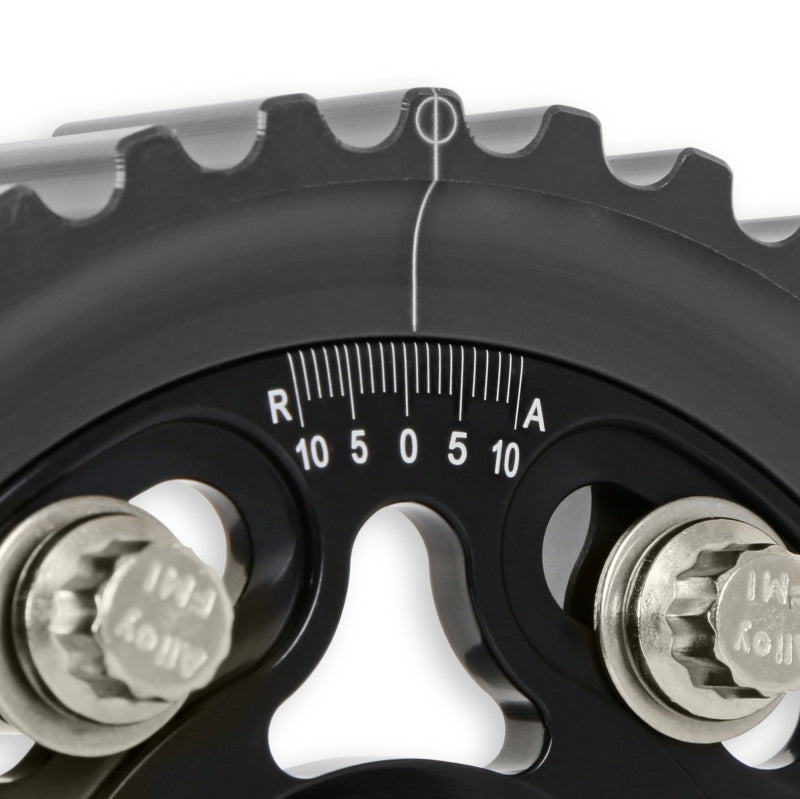 AEM Electronics Tru-Time Cam Gear Black 5-Bolt Honda D16Y7 & D16Y8 23-804BK Photo - Close Up