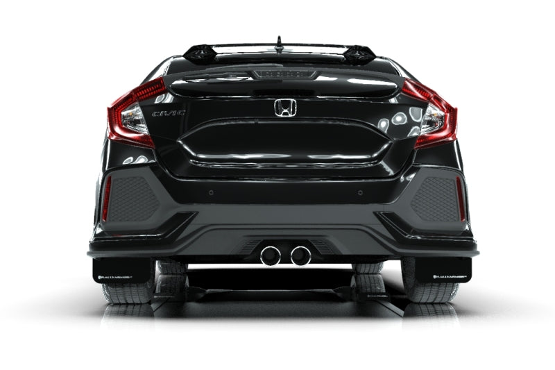 Rally Armor  17-19 Honda Civic Sport Touring UR Black Mud Flap w/ White MF51-UR-BLK/WH User 1