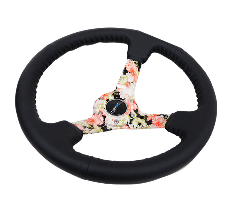 NRG Reinforced Sport Wheel, Hydro Dip Tropical Floral, 5mm Spoke, 350mm RST-036FL-R Photo - Primary