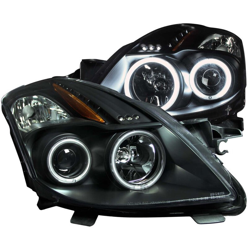 Anzo 2008-2009 Nissan Altima Projector Headlights w/ Halo Black (CCFL) 121395 Photo - Primary