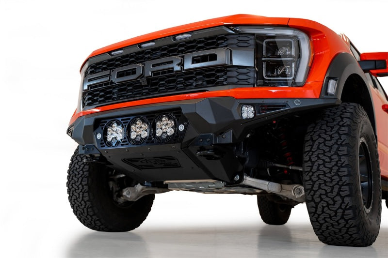 Addictive Desert Designs 2021+ Ford Raptor Bomber Front Bumper w/ 3 Baja Designs LP6 Light Mounts F210014100103 F210014100103 Photo - Mounted