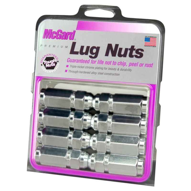 McGard Hex Lug Nut (Cone Seat / Duplex) 1/2-20 / 7/8 Hex / 2.5in. Length (8-Pack) - Chrome 64805 64805 Photo - in package