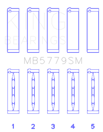 King Engine Bearings King Audi CDAA/ CDHA/ CHHA/ CHHB/ CJXA/ CJXB (Size 0.25) Main Bearing Set MB5779SM025 MB5779SM025 Photo - Primary