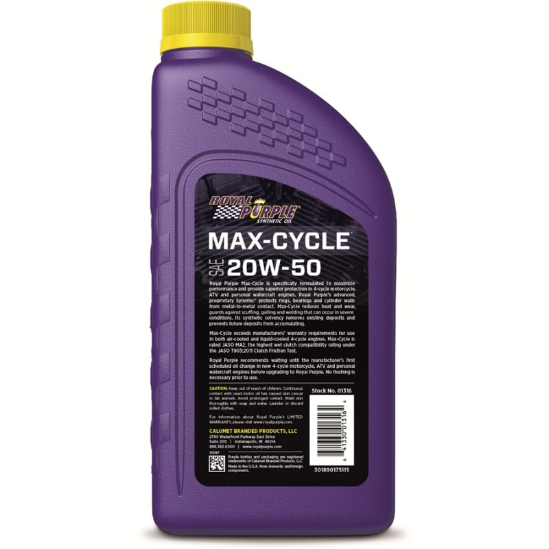 Royal Purple 20w50 Max Cycle Oil Case 6x1 Quart ROY06316 06316 User 1