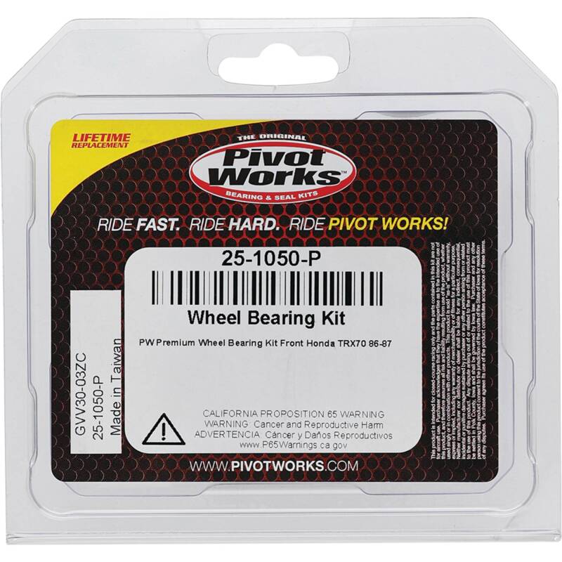 Pivot Works Honda Wheel Bearing Kit Premium Bearings 25-1050-P 25-1050-P Photo - Primary