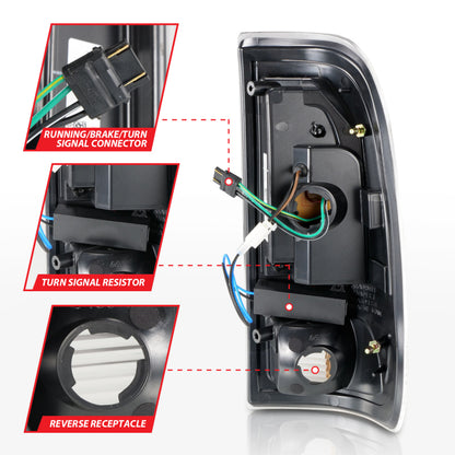 ANZO 1997-2003 Ford F-150 LED Tail Lights w/ Light Bar Black Housing Smoke Lens 311378 311378 Photo - Unmounted
