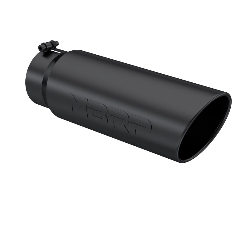 MBRP Universal Tip 6in OD Angled Rolled End 5in Inlet 18 in Length T5125BLK Photo - Primary