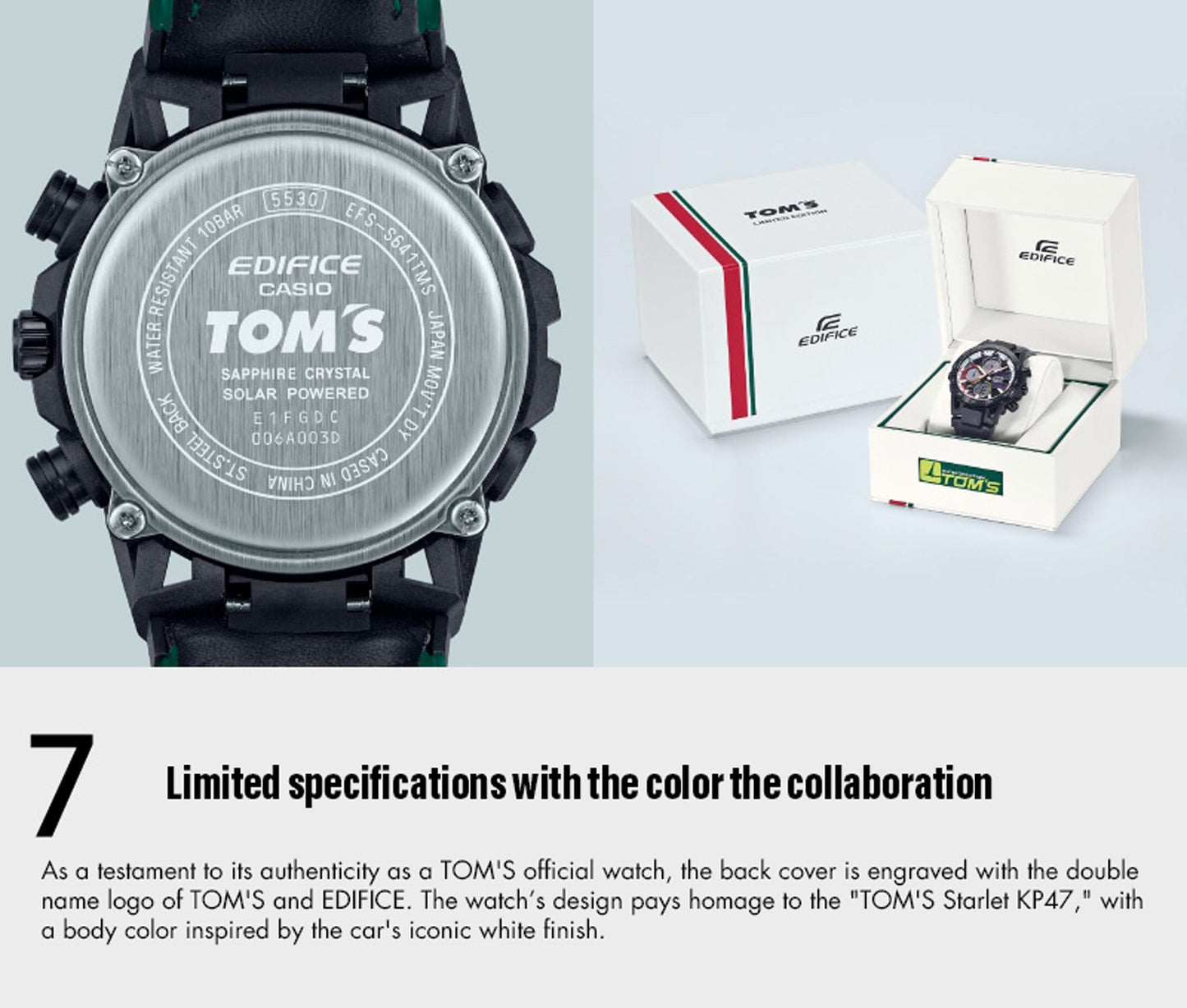 TOM'S Racing 50th Anniversary TOM'S x EDIFICE KP47 Collaboration Watch ** SOLD OUT **