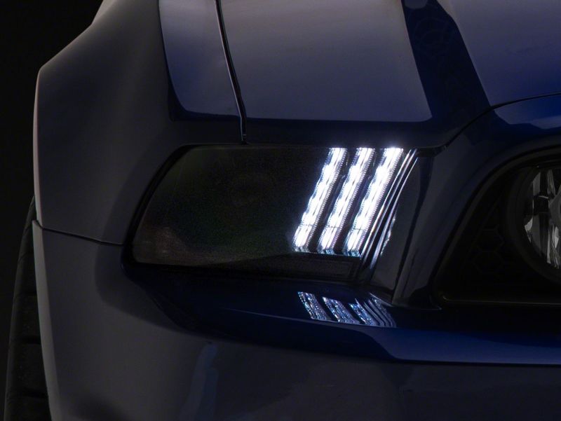 Raxiom 13-14 Ford Mustang LED Projector Headlights SEQL Turn Signals- Blk Housing (Clear Lens) 426686 426686 Photo - Close Up