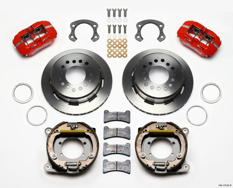 Wilwood Dynapro Low-Profile 11.00in P-Brake Kit - Red Ford 8.8 Special w/2.50in Offset-5 Lug 140-13724-R 140-13724-R Photo - Primary