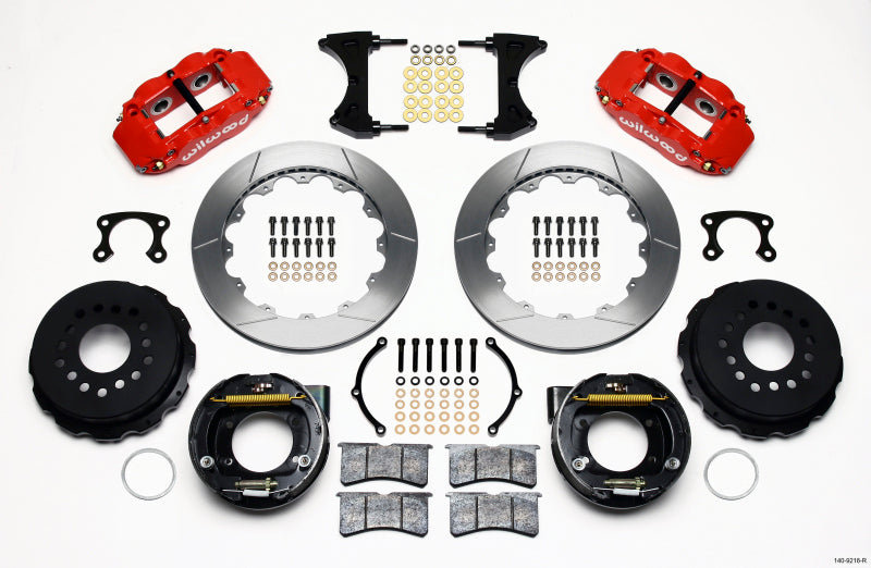 Wilwood Narrow Superlite 4R Rear P-Brk Kit 12.88in Red Big Ford  2.36in Offset 140-9218-R 140-9218-R Photo - Primary