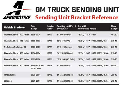 Aeromotive 05-18 Chevrolet Silverado 450 Single Drop-In Phantom System 18358 18358 Application Guide