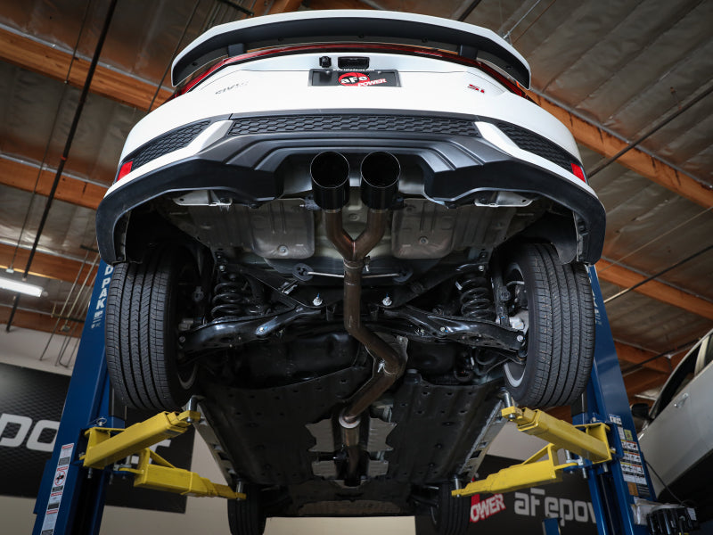 aFe Takeda 2.5in 304SS Cat-Back Exhaust System 17-20 Honda Civic SI Coupe L4-1.5L (t) - Black Tip 49-36620-B 49-36620-B Photo - Mounted