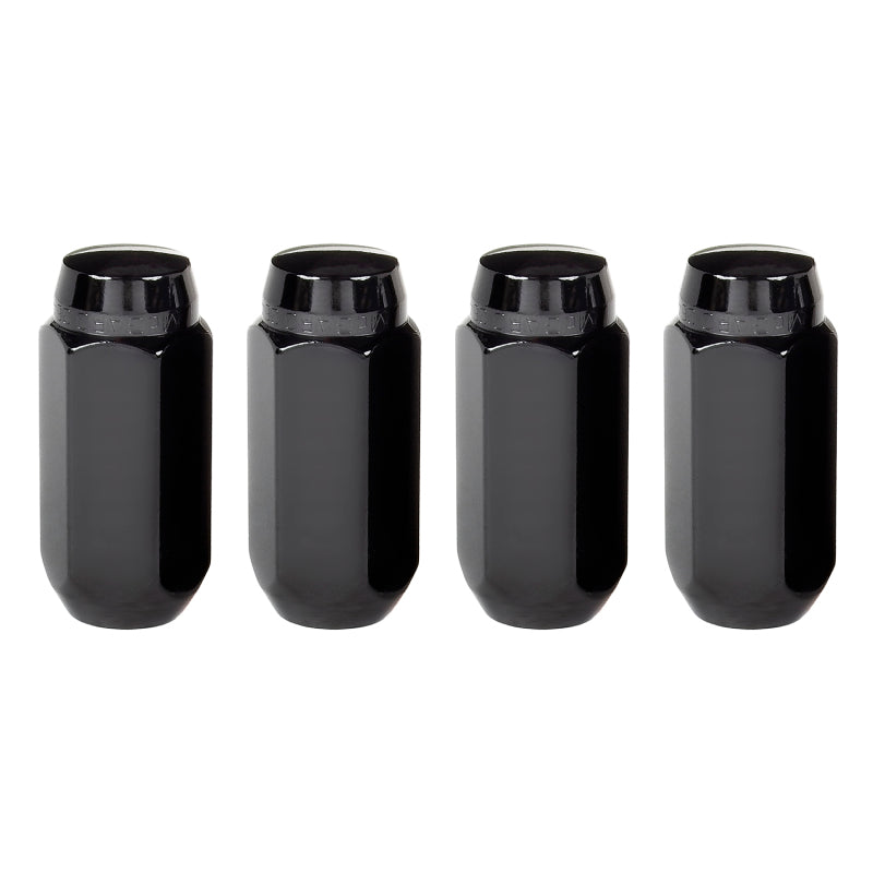 McGard Hex Lug Nut (Cone Seat) M14X1.5 / 22mm Hex / 1.945in. Length (4-Pack) - Black 64024 64024 Photo - out of package