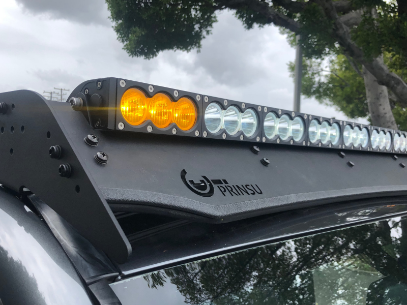 Cali Raised LED Cali Raised Dual Function Amber/White Led Light Bar Prinsu Mounting Bracket Kit - Wire Harness/SQ CR4124 CR4124 Photo - Primary