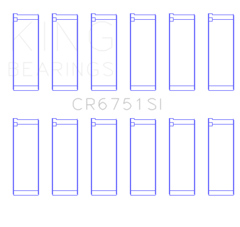 King Engine Bearings Ford 155 (Size +0.25mm) Connecting Rod Bearing Set CR6751SI0.25 CR6751SI0.25 Photo - Primary