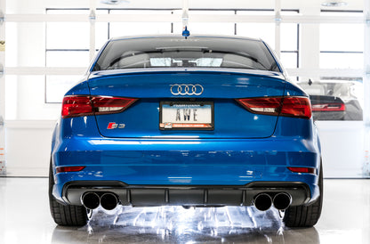 AWE Tuning Audi 8V S3 SwitchPath Exhaust w/Diamond Black Tips 102mm 3025-43072 3025-43072 Photo - Mounted