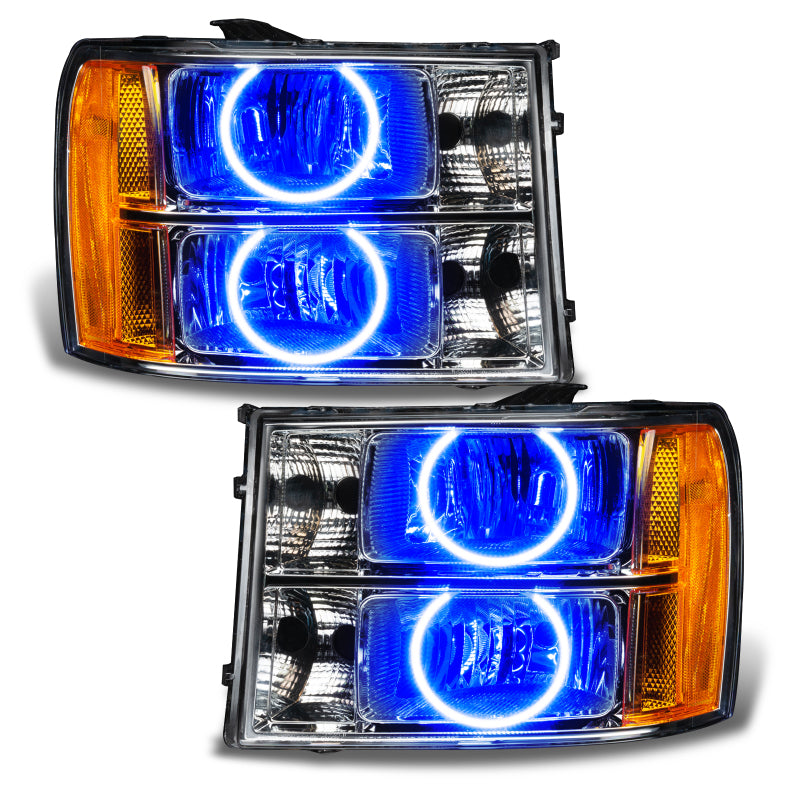 ORACLE Lighting 07-13 GMC Sierra Pre-Assembled LED Halo Headlights - (Round Ring Design) -Blue 8165-002