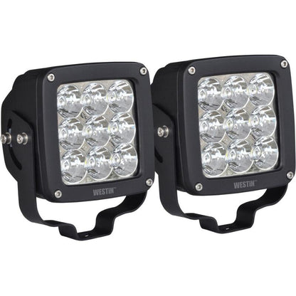 Westin Axis LED Auxiliary Light 4.5 inch x 4.5 inch Square Flood w/3W Osram (Set of 2) - Black 09-12219B-PR 09-12219B-PR Photo - Primary