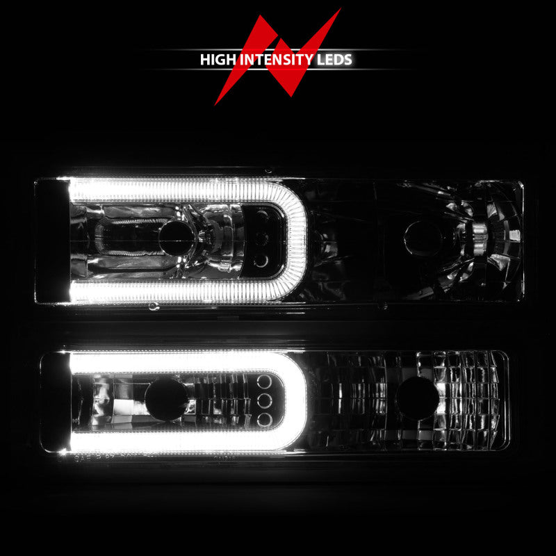 ANZO 88-98 Chevrolet C1500 Crystal Headlights w/Light Bar Chrome Housing w/ Signal Side Markers 8Pcs 111529 111529 User 5