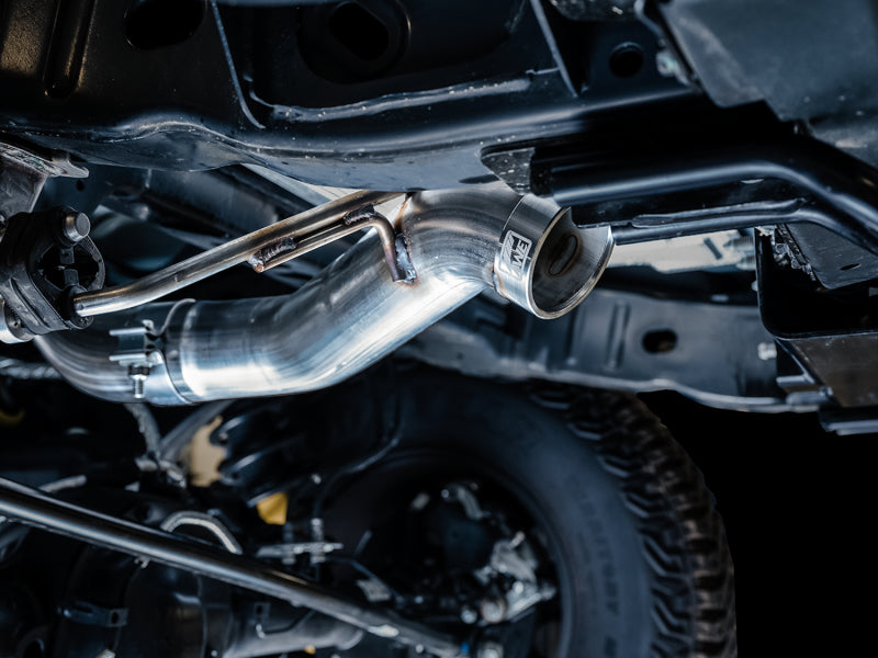 AWE Tuning 2021+ Ford Bronco 0FG Exhaust (No Tips) w/ Bash Guard 3015-21000 3015-21000 Photo - Mounted