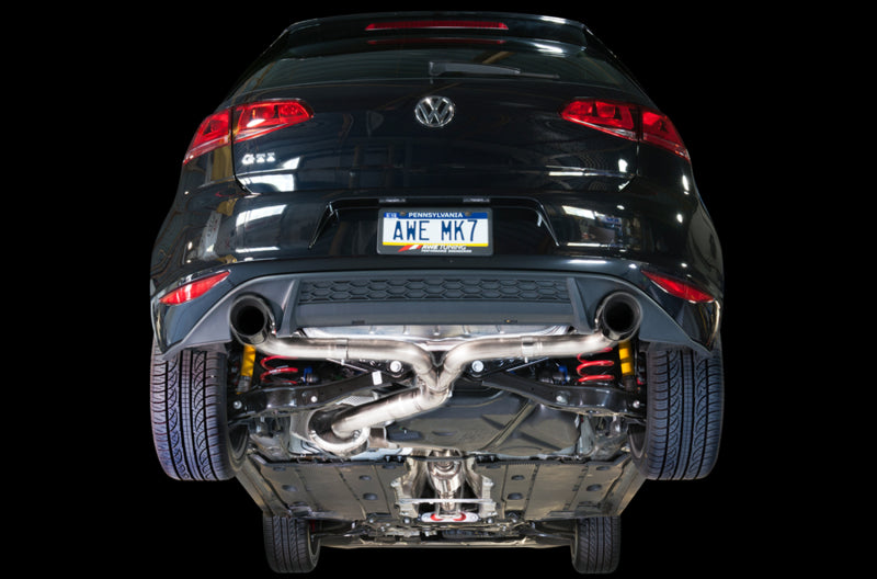 AWE Tuning VW MK7 GTI Touring Edition Exhaust - Diamond Black Tips 3015-33050 3015-33050 Photo - Mounted